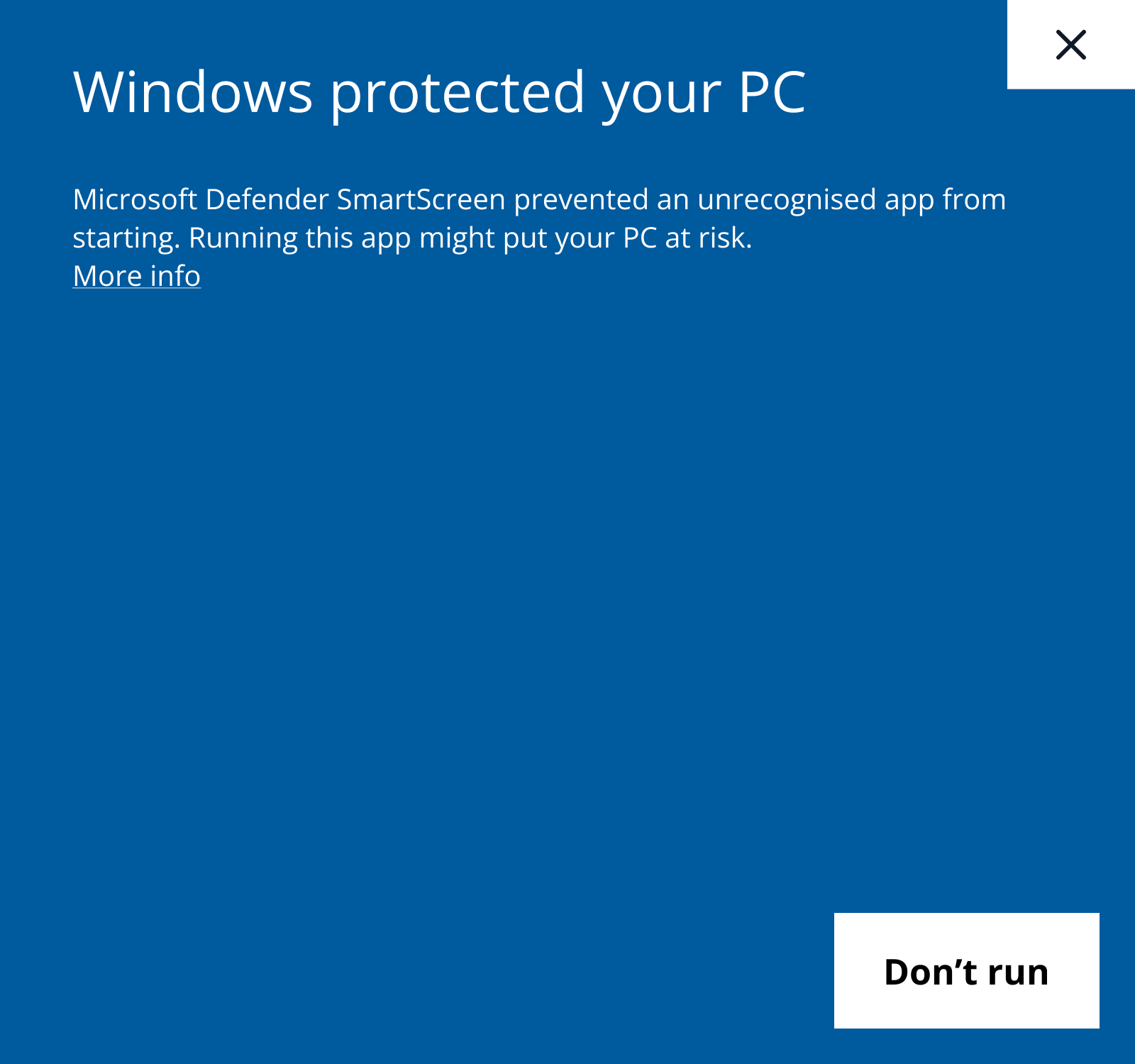 Windows protected your PC 1